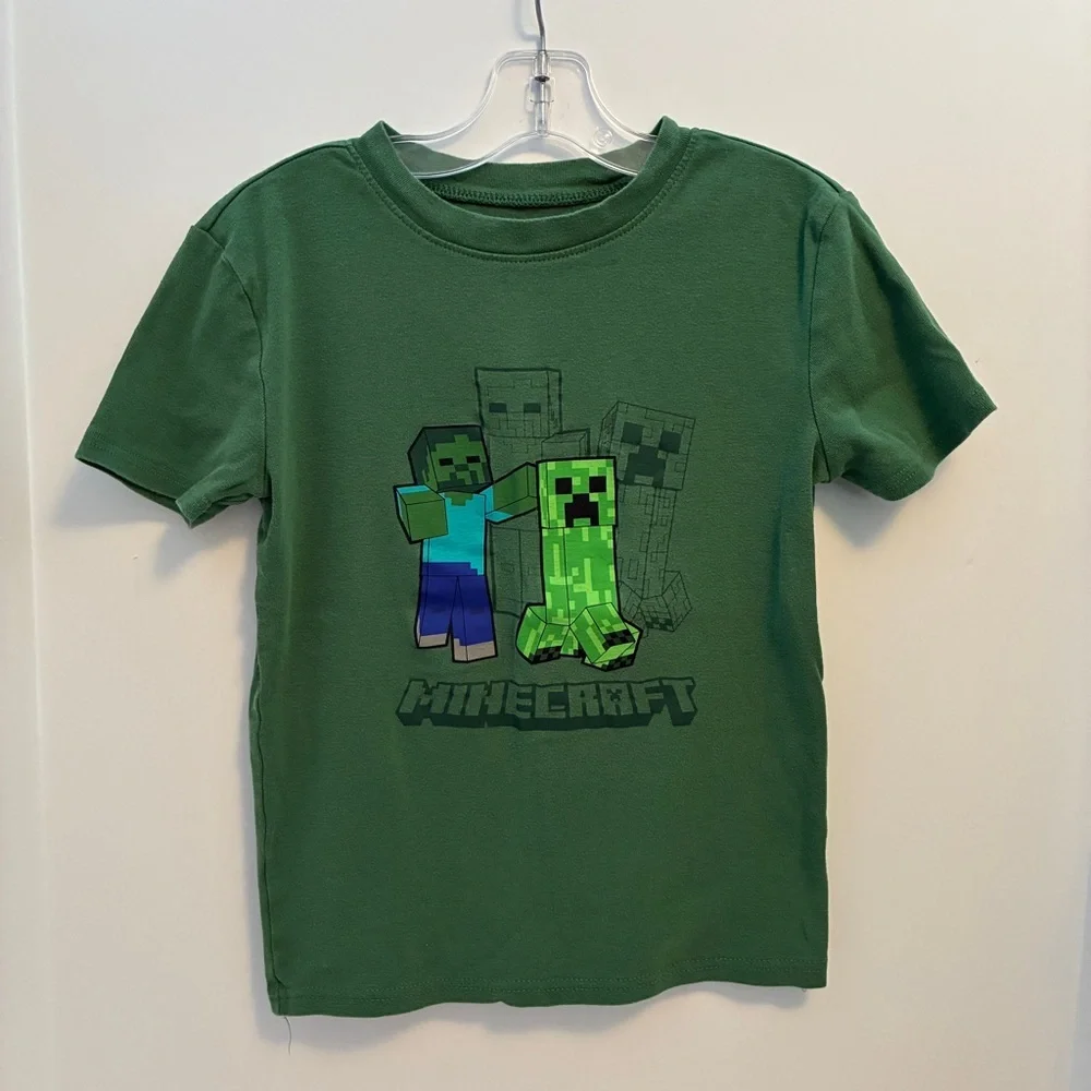 Old Navy Boy's Snug-Fit Minecraft Pajama Set Green Size XL (12)